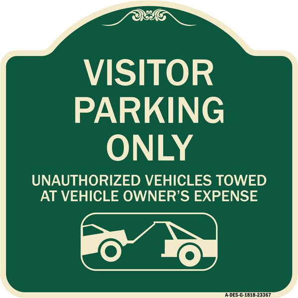Parking Restriction Visitor Parking Only Unauthorized Vehicles Towed at Owner Expense, G-1818-23367